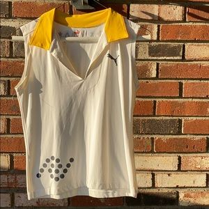 Woman’s Puma White Tank Top Size Medium🤍💛